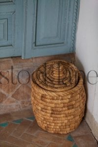 Vertical stock photo of Moroccan basket