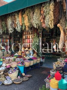 Vertical stock photo of a spice market