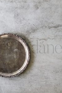 Vertical stock photo of silver tray