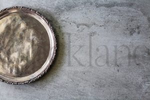 Horizontal stock photo of silver tray