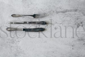 Horizontal stock photo of vintage cutlery