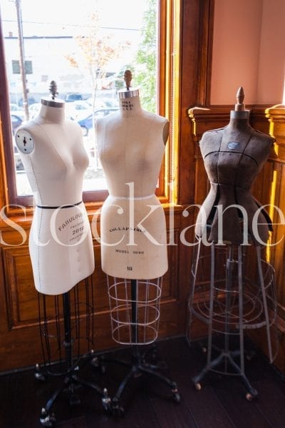 Vertical stock photo of dress forms