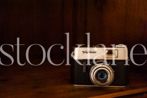Horizontal stock photo of vintage camera