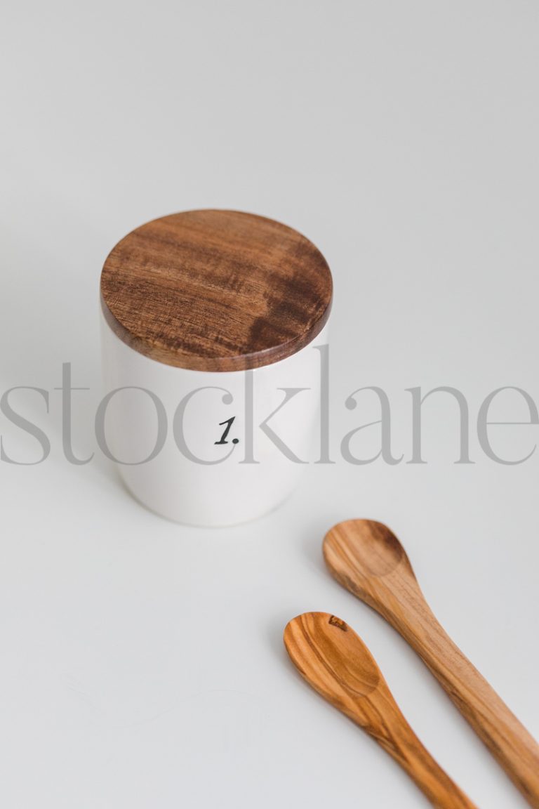 Vertical Stock photo of kitchen utensils and candle