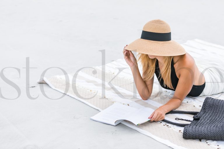 Horizontal stock photo of woman at the beach