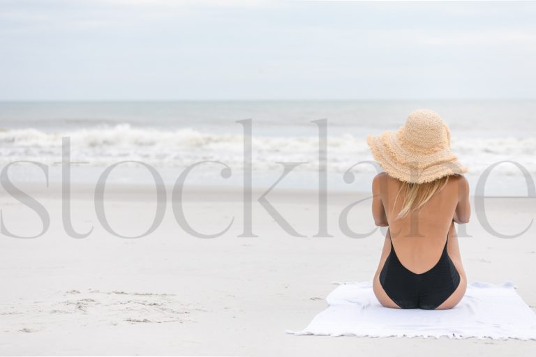 Horizontal stock photo of women on the beach