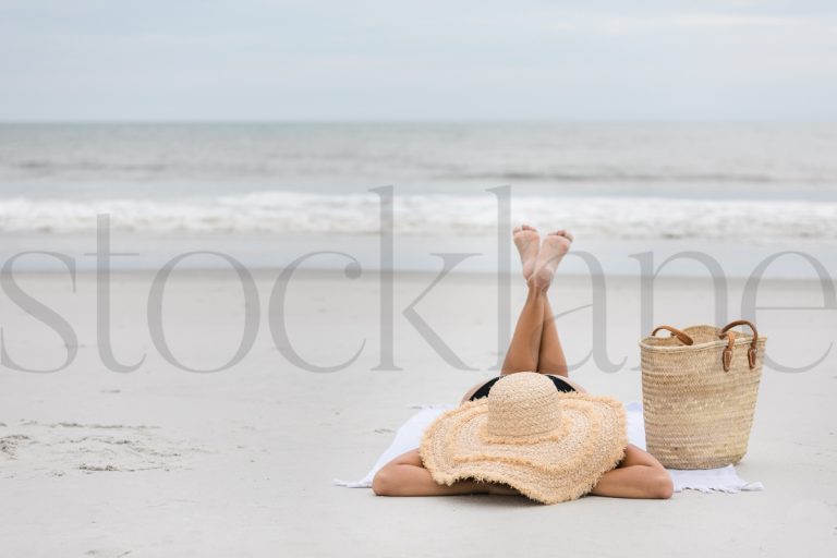 Horizontal stock photo of women on the beach