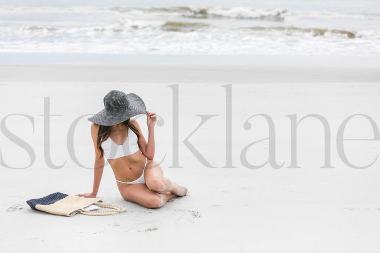 Horizontal stock photo of women on the beach