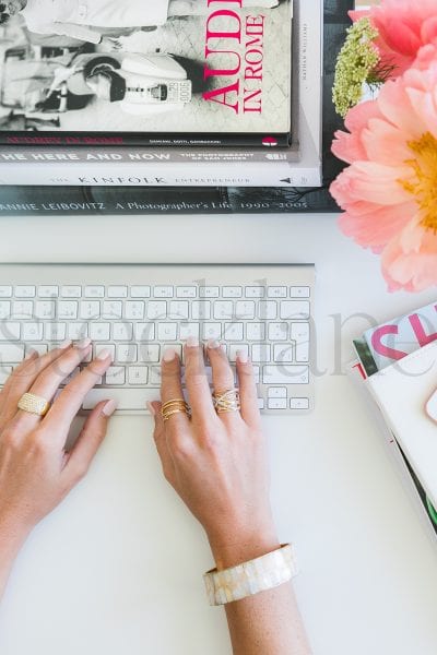 Vertical Stock photo with woman and computer