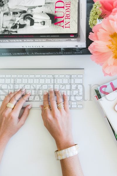 Vertical Stock photo with woman and computer