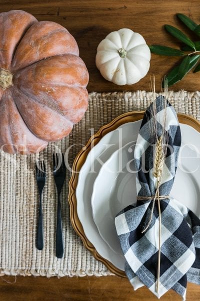 Vertical stock photo of Thanksgiving table setting