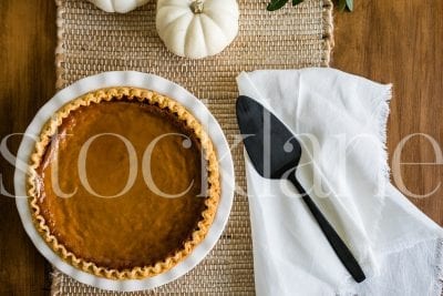 Horizontal stock photo of pumpkin pie