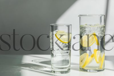 Horizontal stock photo of water with lemons