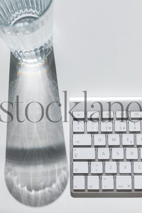 Vertical stock photo of water and keyboard