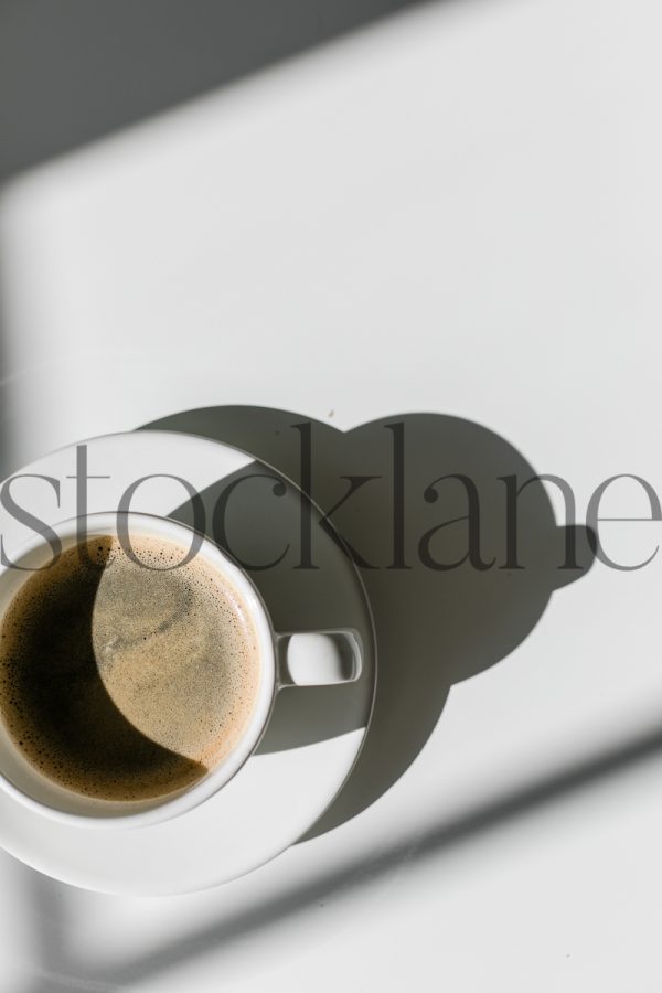 Vertical stock photo of coffee cup