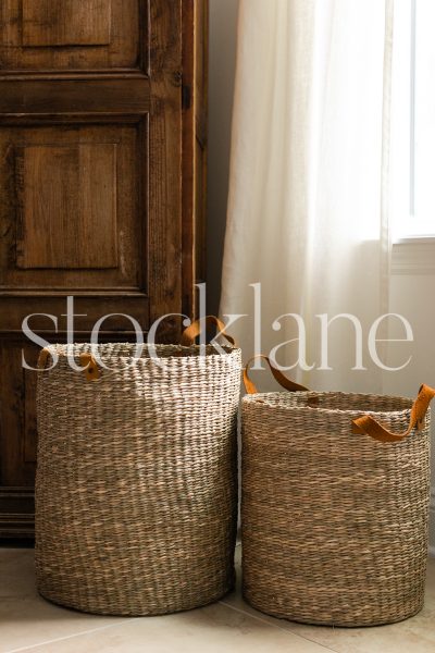 Vertical stock photo of baskets