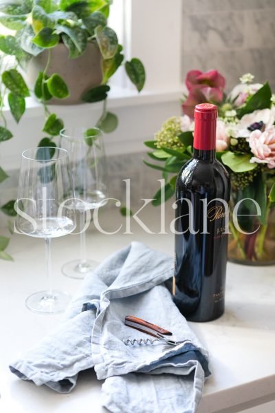 Vertical stock photo of wine bottle