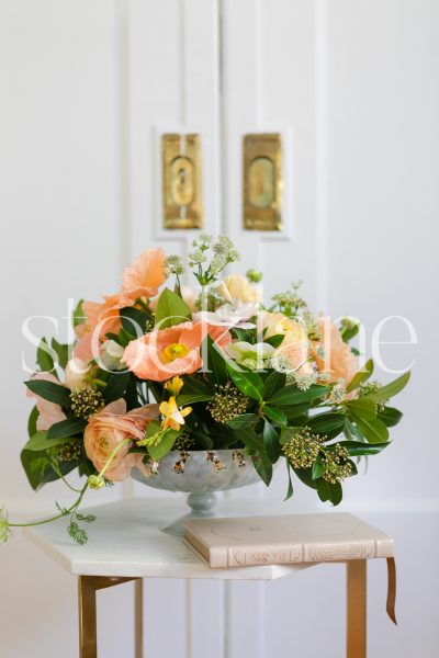 Vertical stock photo of flower arrangement