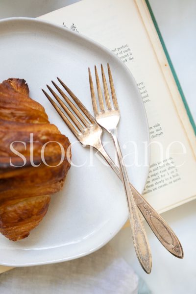 Vertical stock photo of croissant