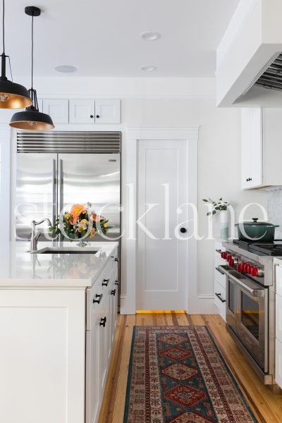 Vertical stock photo of stylish kitchen