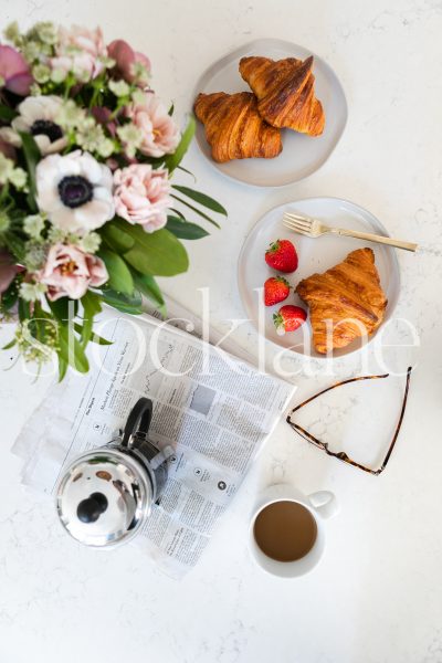 Vertical stock photo of breakfast setting