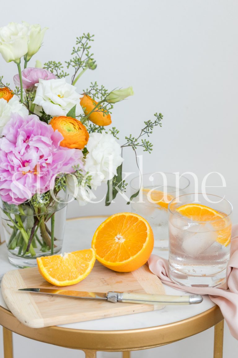 Horizontal stock photo of cocktails with orange