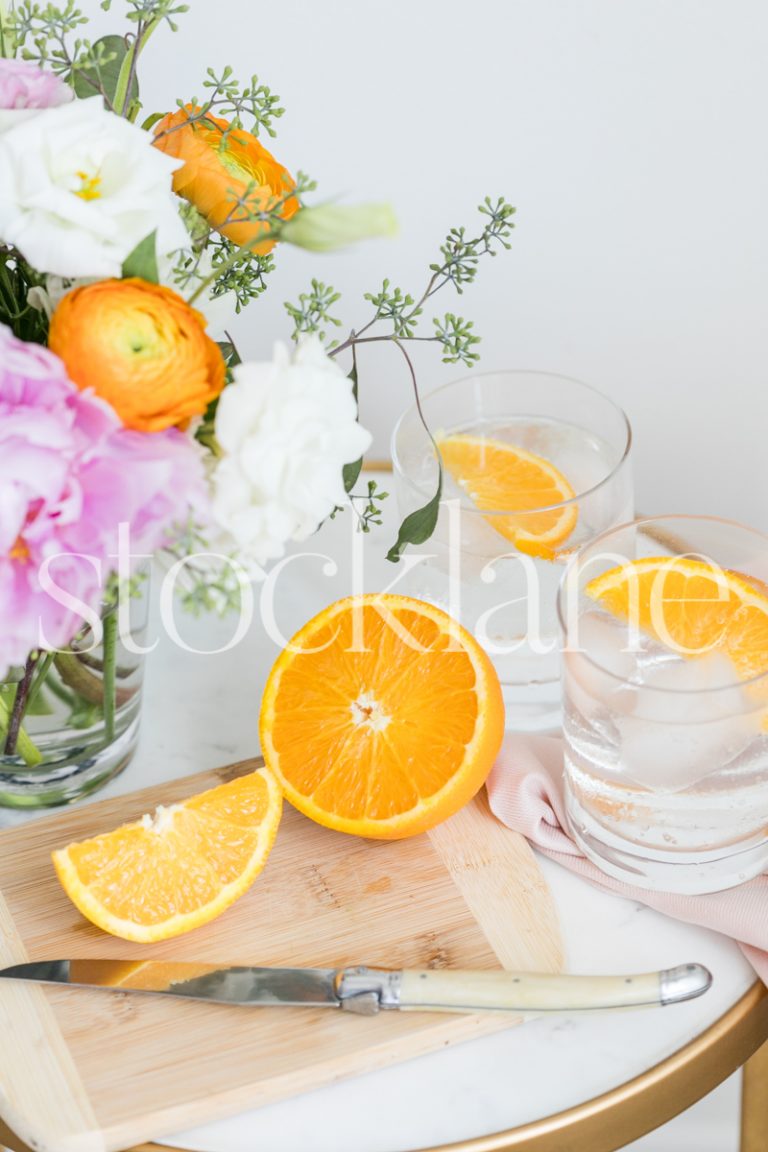 Vertical stock photo of orange and cocktails