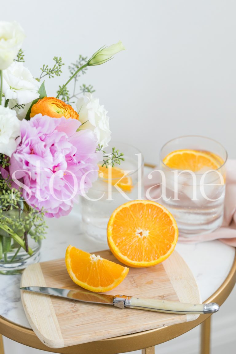 Vertical stock photo of orange and cocktails