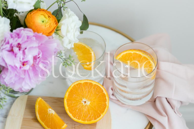 Horizontal stock photo of orange and cocktails