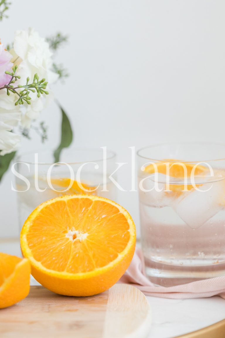 Vertical stock photo of orange and cocktails