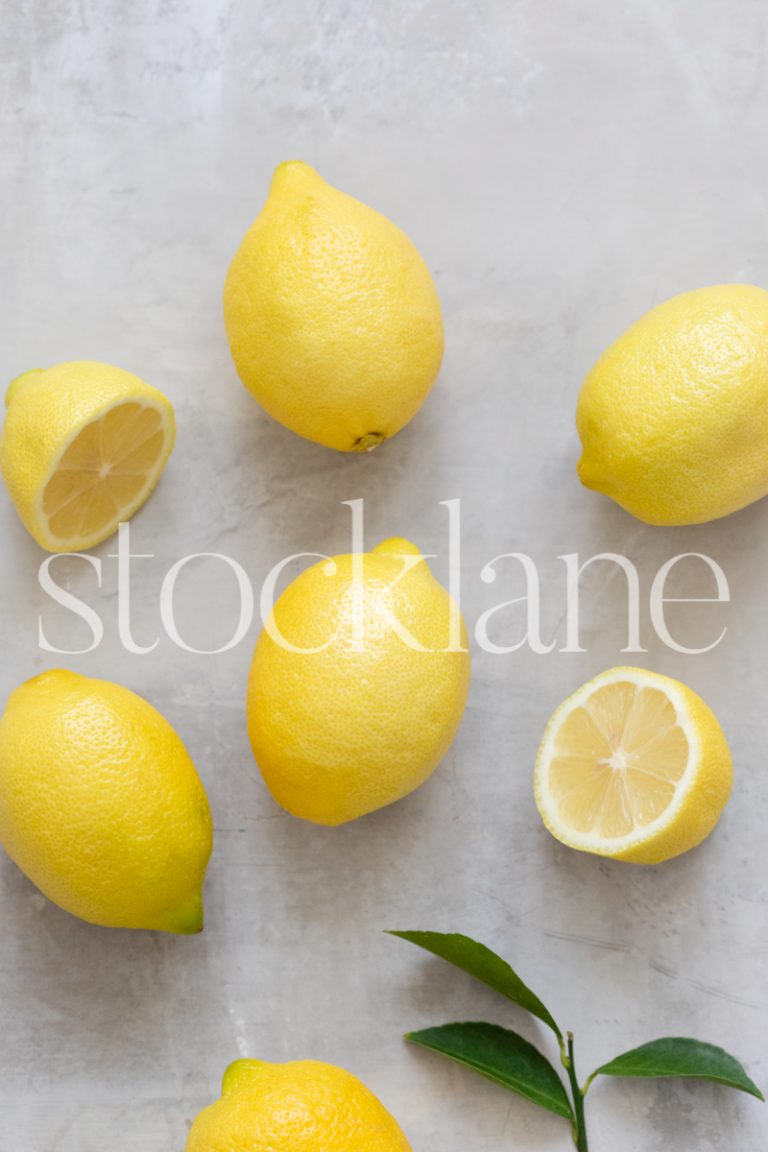 Vertical stock photo of lemons.