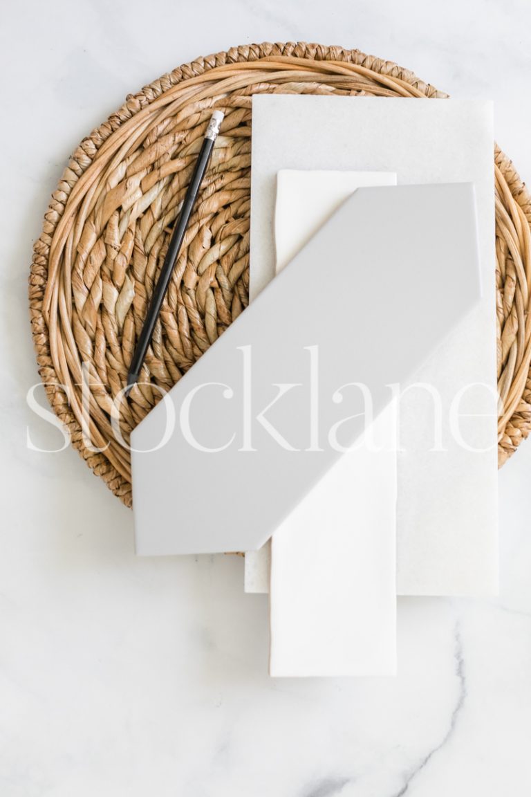 Vertical stock photo of tile samples