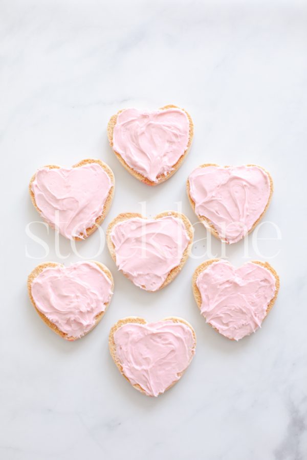 Vertical stock photo of heart shaped cookies