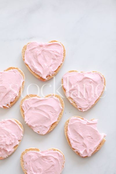 Vertical stock photo of heart shaped cookies