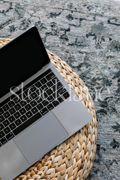 Vertical stock photo with an overview of a laptop computer.