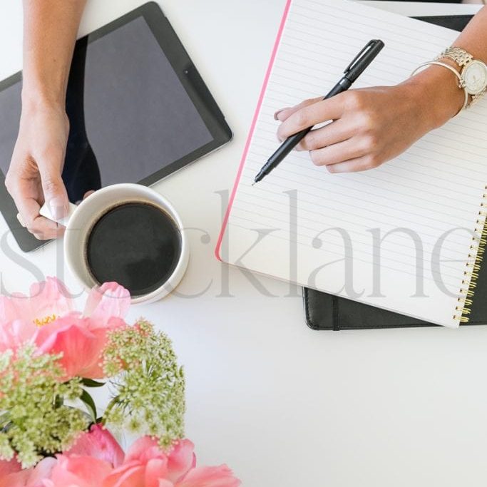 Vertical Stock photo with woman and coffee